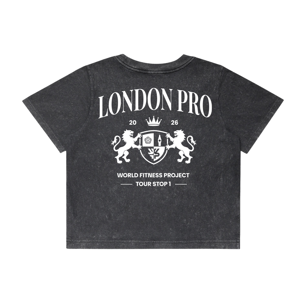 WFP London Pro Heavy wash Crop Tee- Black Stone