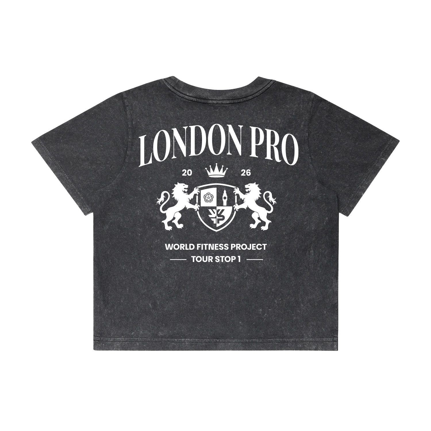 WFP London Pro Heavy wash Crop Tee- Black Stone