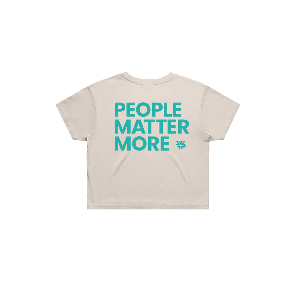 WFP People Matter More - Lifestyle Crop Tee - Bone